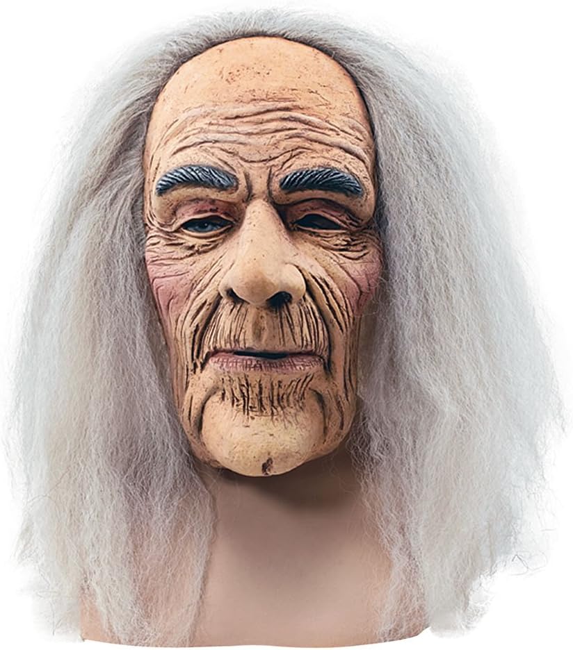 Bristol Novelty BM248 Creepy Old Man Mask and Hair, One Size
