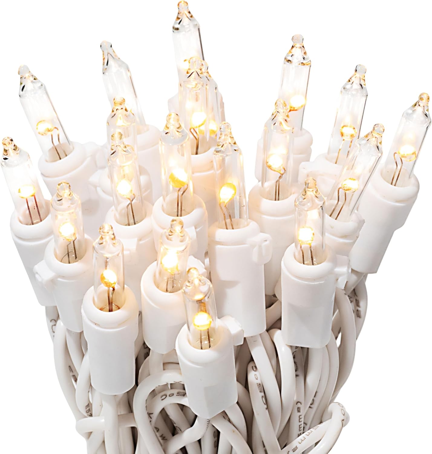 612 Vermont 20 LED Clear Christmas Lights on White Wire Cord, UL Approved, Indoor and Outdoor Use, 4.75 Foot of Lighted Length, 6.1 Foot of Total Length (Pack of 2)