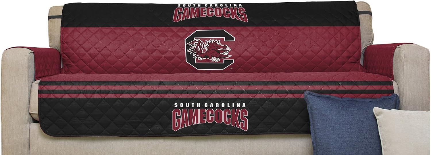 Pegasus - Sports NCAA South Carolina Fighting Gamecocks Sofa Couch Reversible Furniture Protector with Elastic Straps, 75-inches by 110-inches