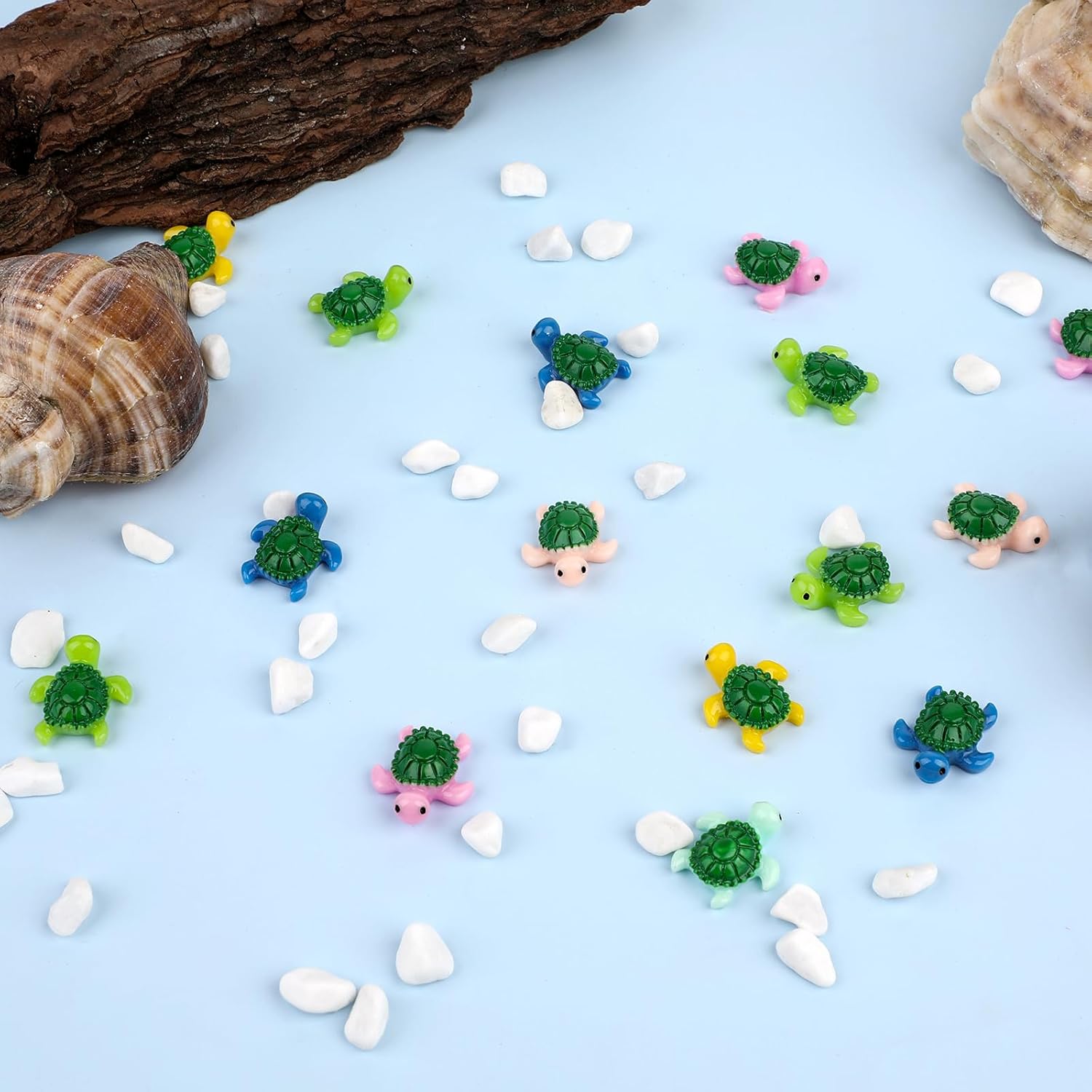 30 Pcs Miniature Turtles Multicolored Mini Turtle Decor Tiny Turtles Miniature Tortoises, Micro Landscape Decor Ornament Turtle Figure Garden Decor, Sea Turtles for Garden Fish Tank Micro Landscape - Image 5