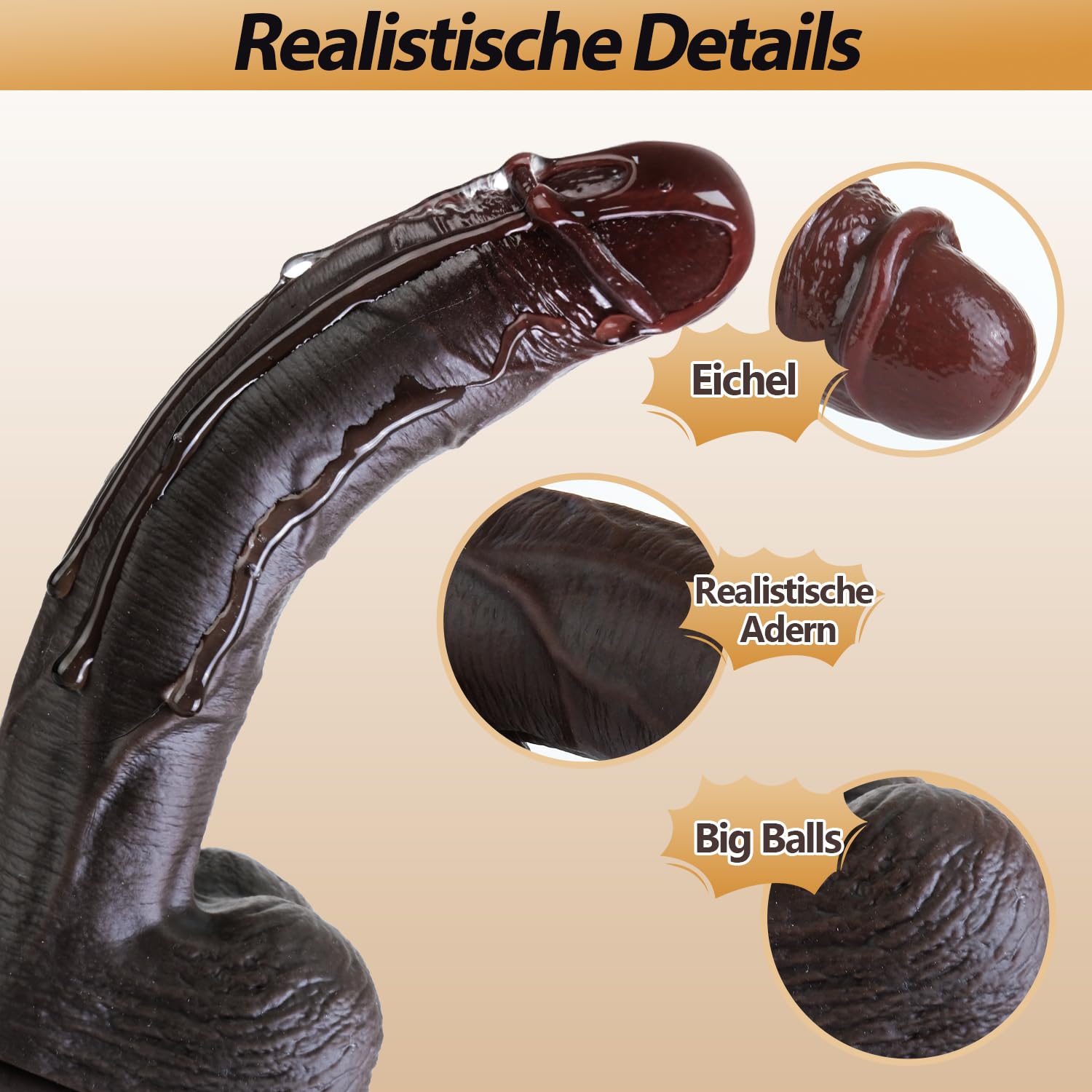 Feelip 29 cm Dildo Realistico Sex Toys per Donna, Dildo Nero Pene Finto per Donne con Doppio Silicone Liquido e Forte Ventosa Sexytoysys Uomo Donna Anale XXL Plug Analesex per Coppie Uomo Sex Toy