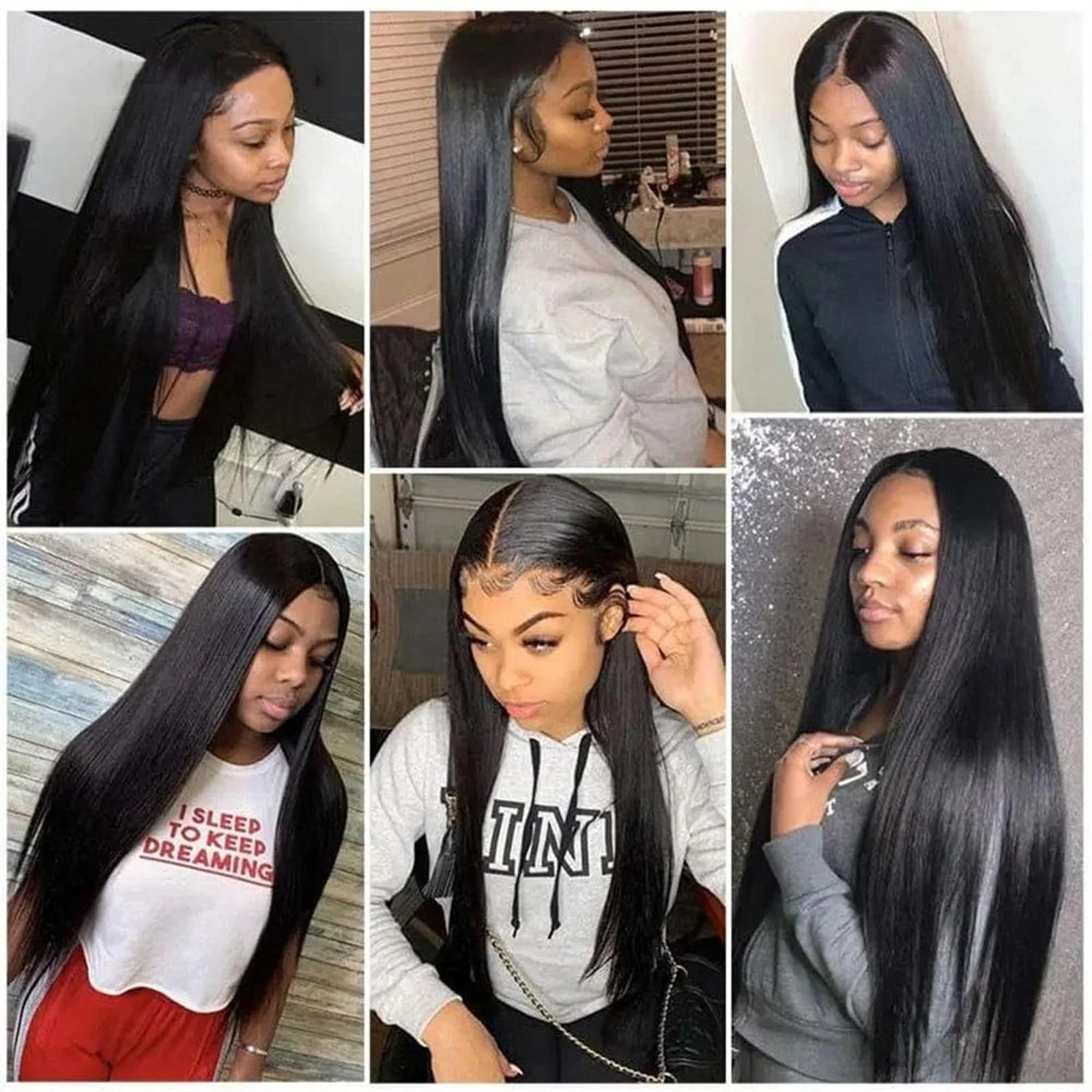 Bundles Fasci lisci ossei con chiusura Estensione del tessuto dei capelli umani di brasiliani colore naturale frontale for donne nere Acconciatura estensioni(13" x 4",24 24 24with20)