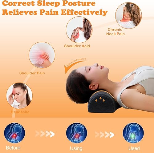 Miniatura 3 de Almohada cervical para aliviar el dolor de cuello, almohada de espuma viscoelástica para apoyo de refuerzo y relajación de hombros, dispositivos de