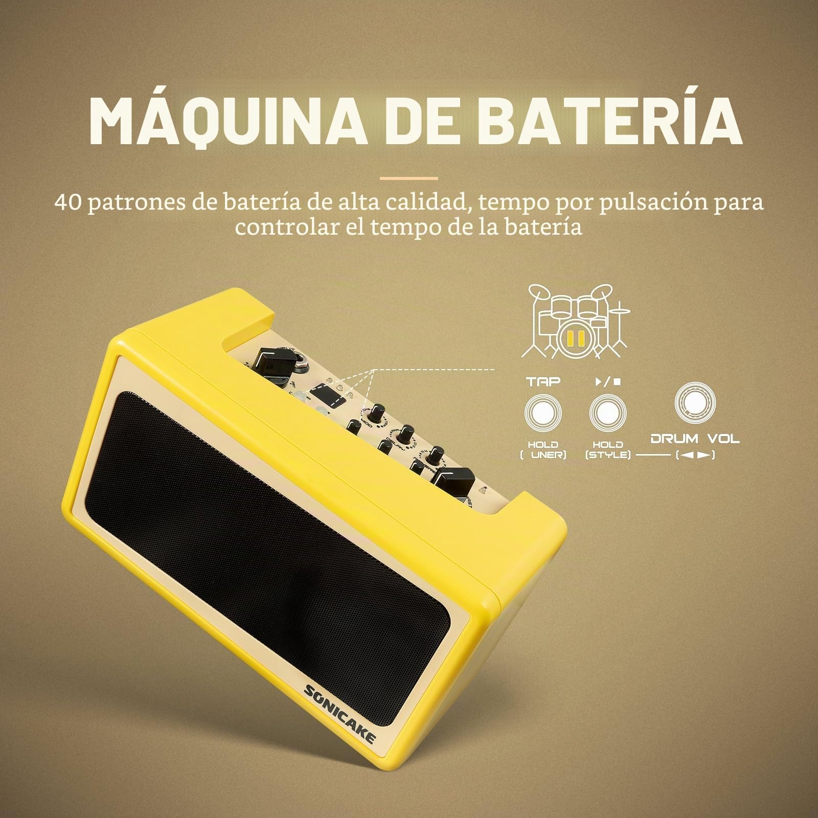 SONICAKE Amplificador de Guitarra Mini Combo Amplificador Bluetooth Multiefecto Amp Toast