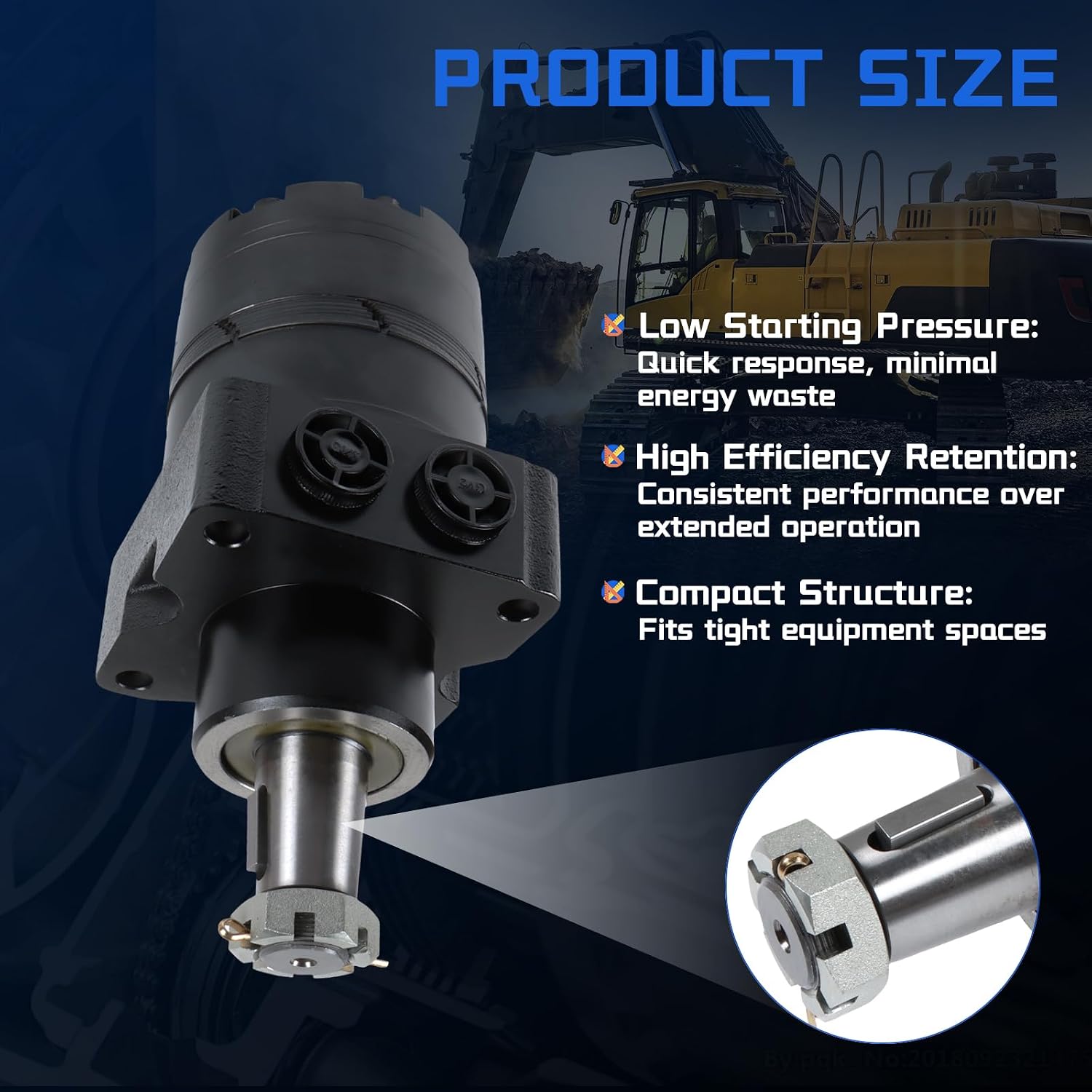 BMER3-350-WD-T31-R Hydraulic Motor Replacement for BMER 375 Series, 350cc/rev Displacement, Gerotor Orbital Motor High Torque Low Speed Cast Iron Housing