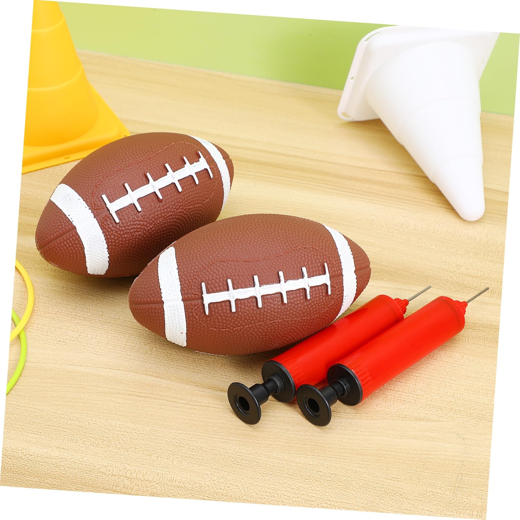 Toddmomy 2 pièces Ballon de Rugby Gonflable Junior Sûr et Doux Ballon Entraînement pour Garçon Fille Éducatif pour Entraînement et Jeu Équipe