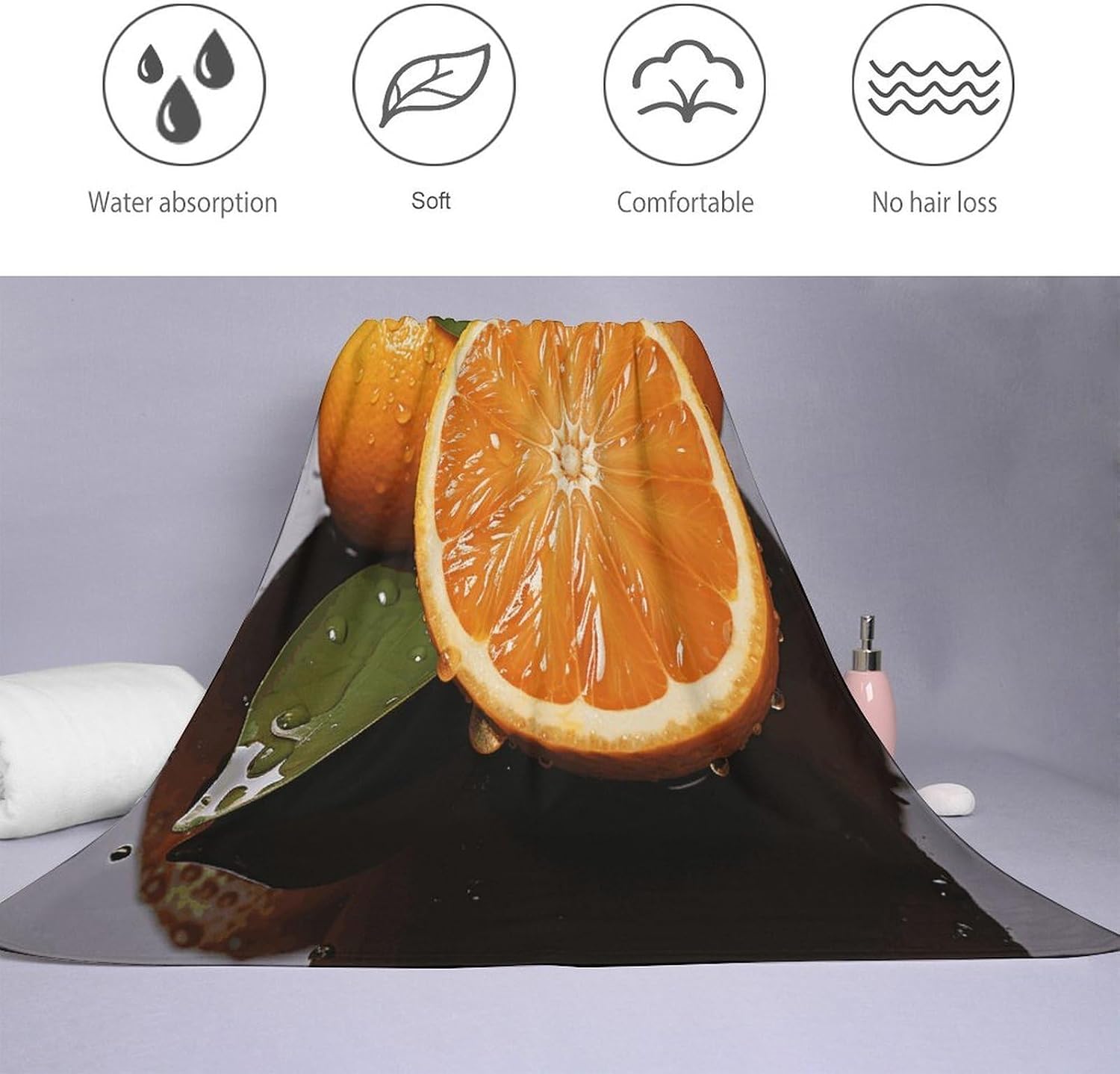Orange Towel Vacation Accessories Essentials Soft Lighterweight，Bath Towel for Adults Women Men，Bath Towels Gift for All Occasions, Machine Washable.