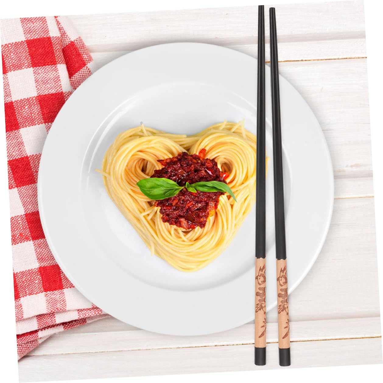 Ceramic Chopsticks Rest Set with 8 Reusable Wooden Chopsticks and 4 Panda Ceramic Holders Dishwasher Safe for Dining and Box Set