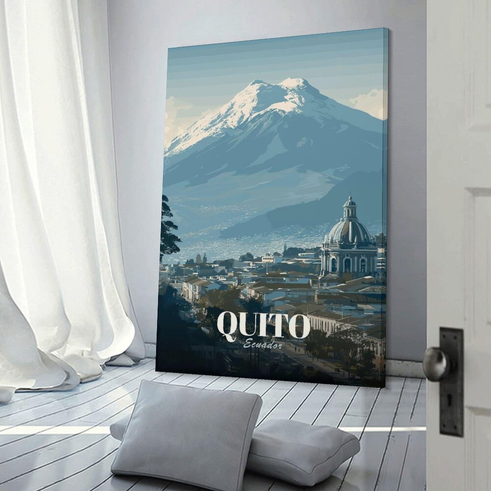 Junmoney Quito, Ecuador Travel (2) Hanging Wall Art 24x36inch(60x90cm), for Small Homes, Bedrooms Or Open Spaces, Decorative Canvas Decor for Home Updates
