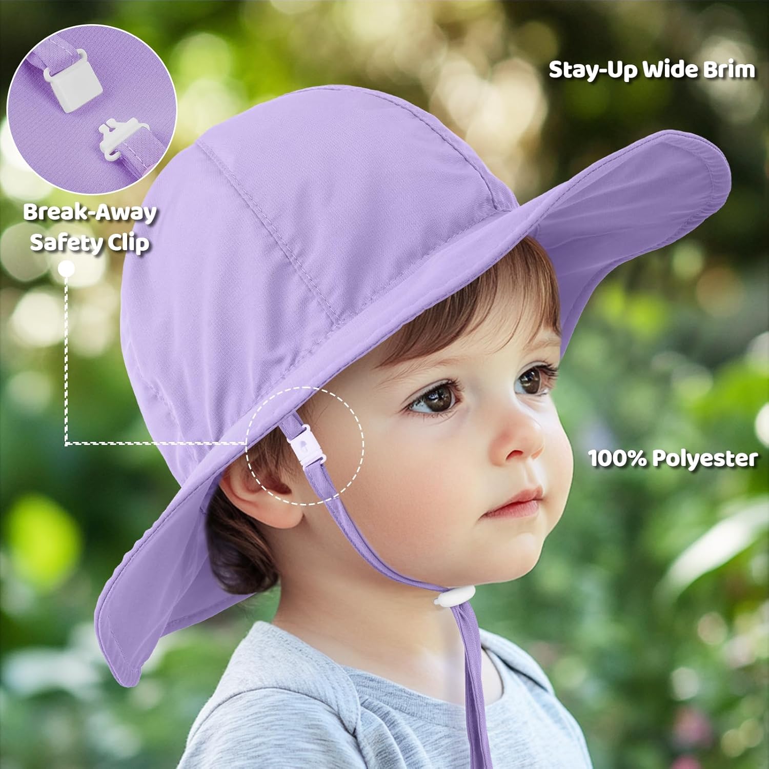 HECCEI Baby Sun Hat, Windproof, Sunscreen, Warm, UPF 50+ DryShade WhaleFold Outdoor Beach Hat for 0-24 Months Toddler - Image 2