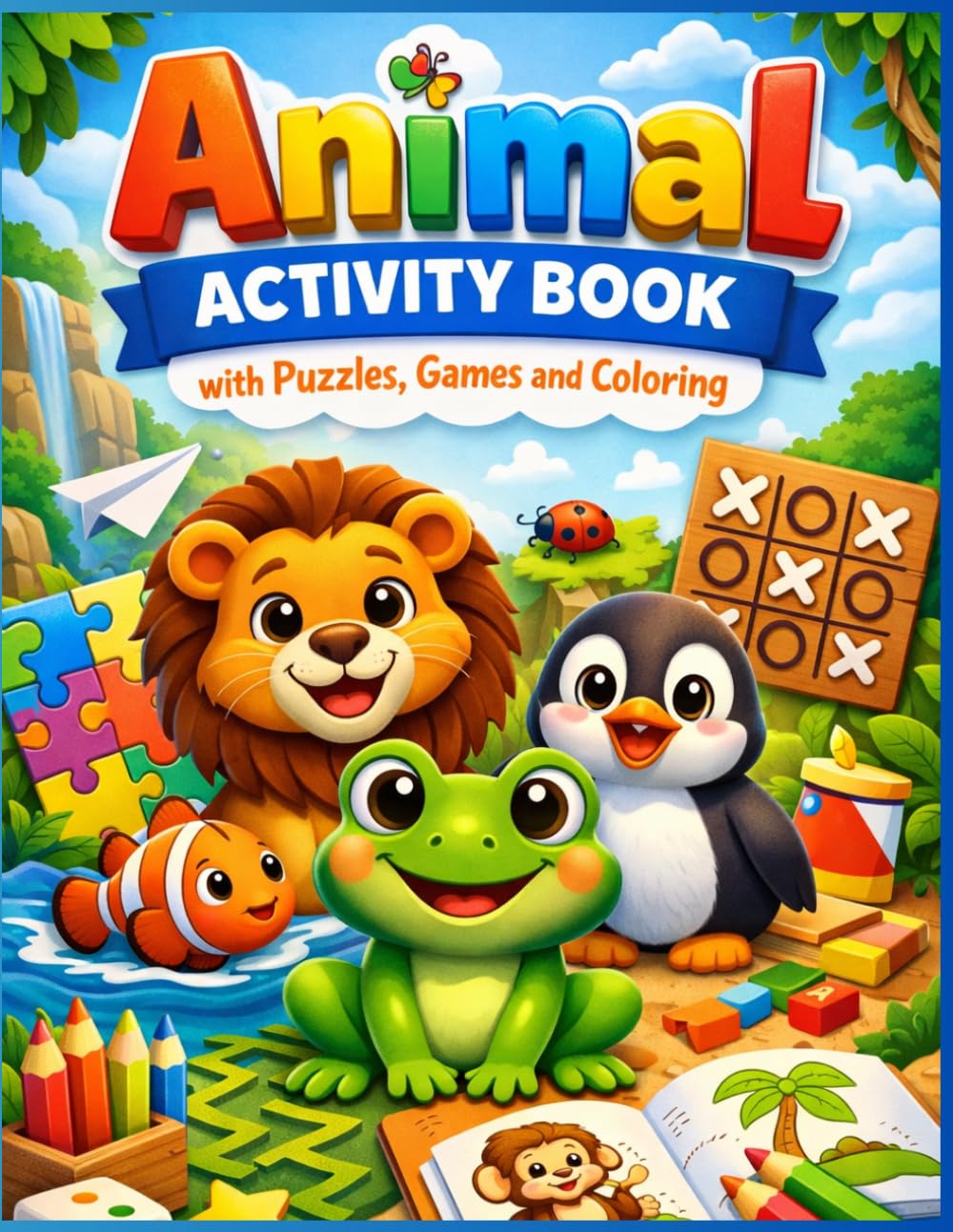 Animal Activity Book with Puzzles, Games and Coloring: Age: 6-8 (Amazing Animals for Kids Series)