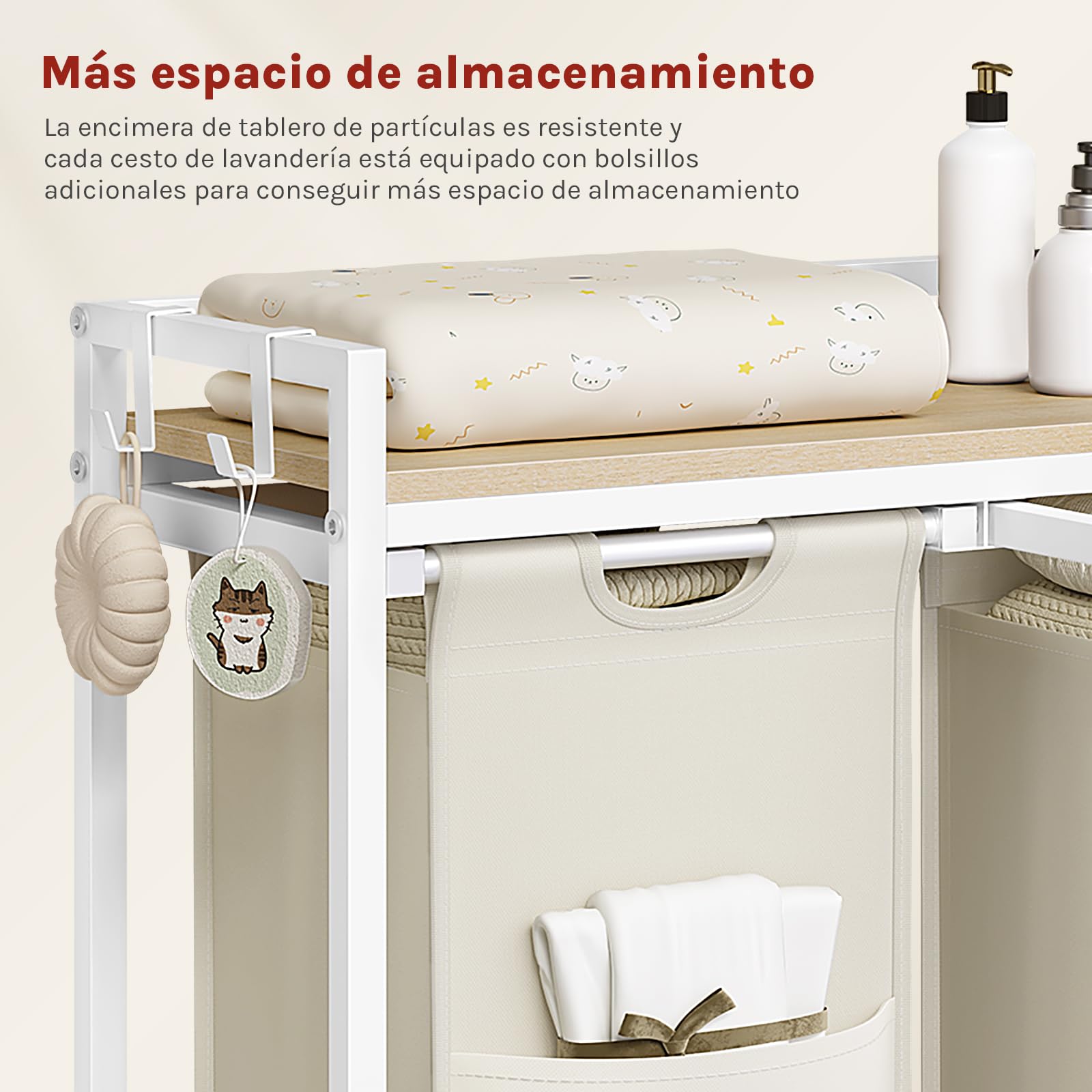 WOLTU Cesto Colada con 2 Bolsas de Ropa, Cesto de Ropa Sucia de 40 L, Estructura Metálica, Cubos de Ropa de tela Oxford para Baño y Lavandería, Negro