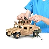 Sunny Days Entertainment M1114 Up-Armored Humvee – Vehicle Playset with Action Figure and Realistic Accessories | 9 Piece Military Toy Set for Kids – Elite Force