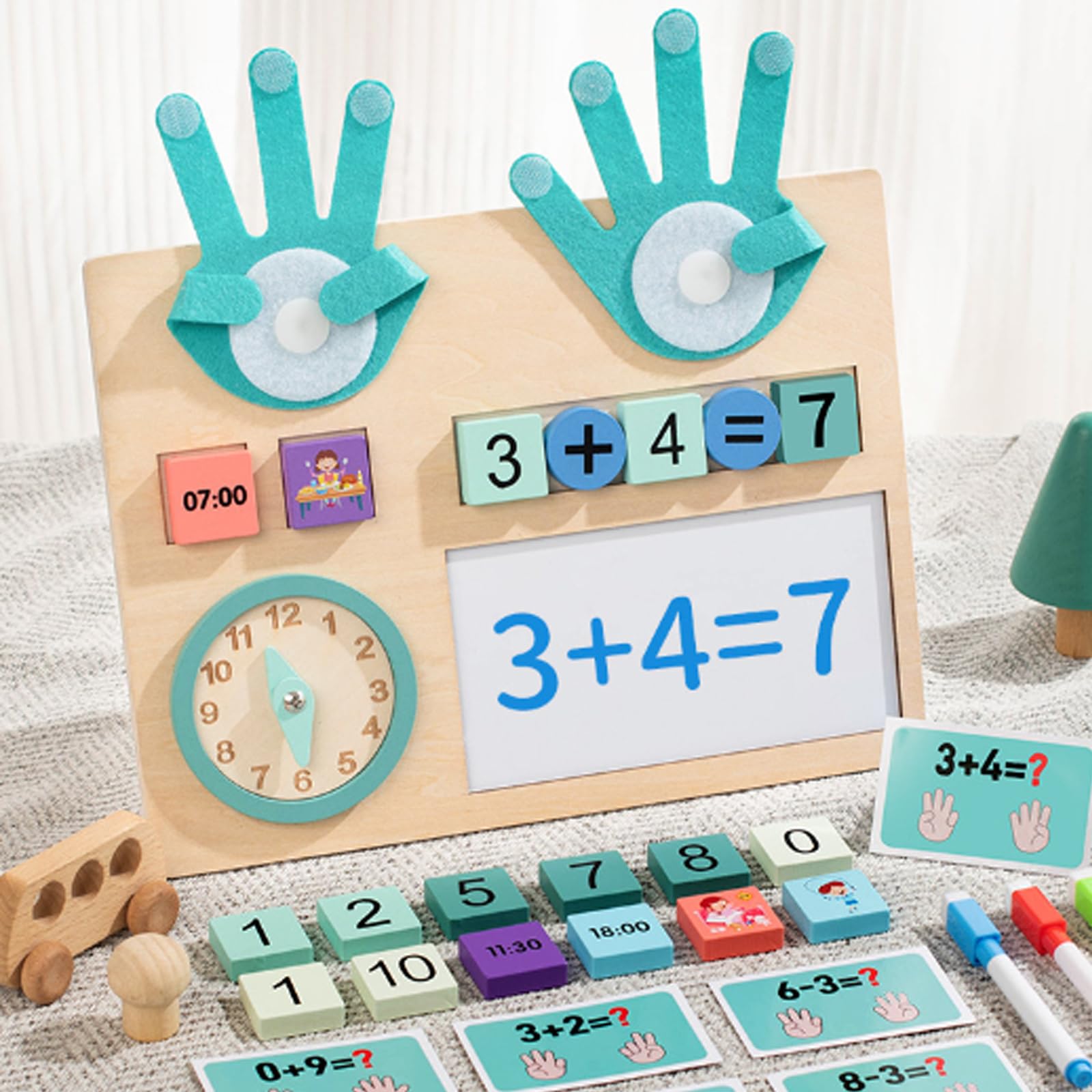 Montessori zabawka drewniana, matematyka do liczenia palców, zabawka edukacyjna, matematyka, nauka liczenia