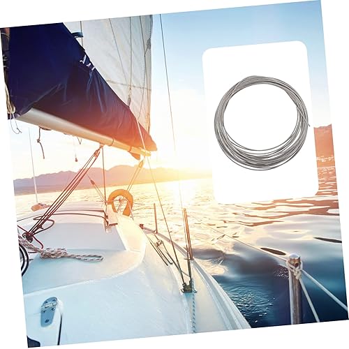 Miniatura 5 de Cuerda de cable de acero inoxidable de larga duración 32.8 ft barandilla cuerda de alambre tendedero lámpara escritorio valla DIY