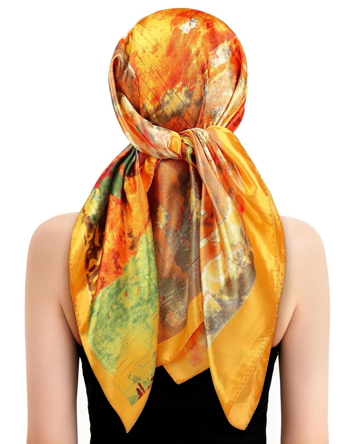 Hair Wrap Scarf and Cap Set for Silk Press, Stretchy Knit Hair Net with Attached Scarf, No Forehead Marks Breathable Net for Women image 5