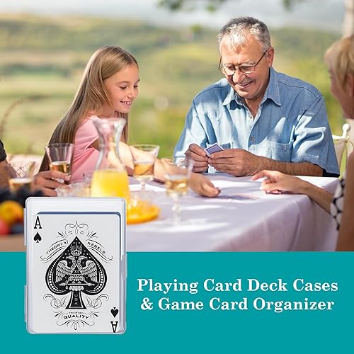 Miniatura 5 de Estuche grueso para tarjetas de juego de 24 piezas, organizador de tarjetas de juego de plástico transparente, cierre a presión, caja pequeña de