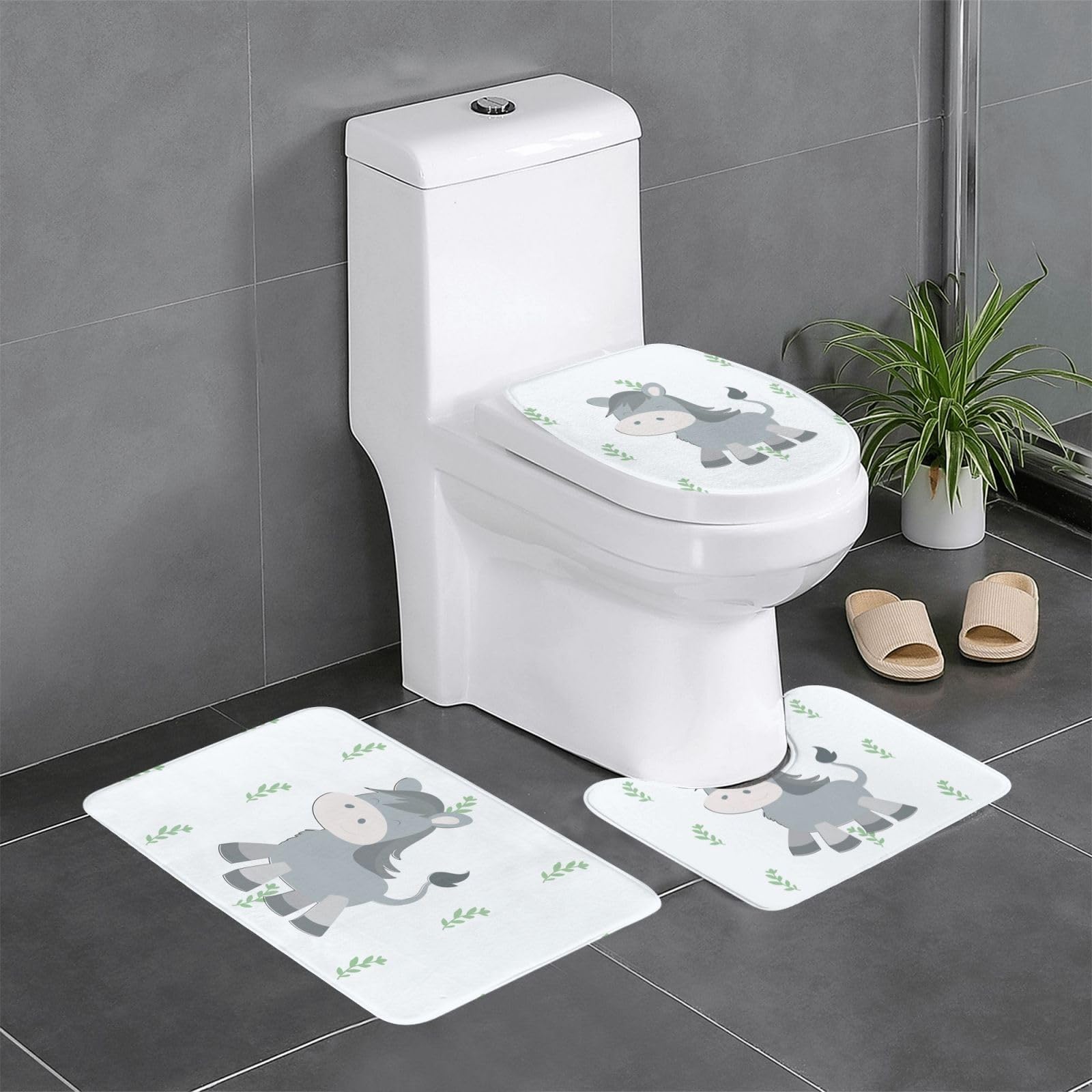 Alfombras de baño antideslizantes juego de 3 piezas para eliminar humedades y decorar el suelo