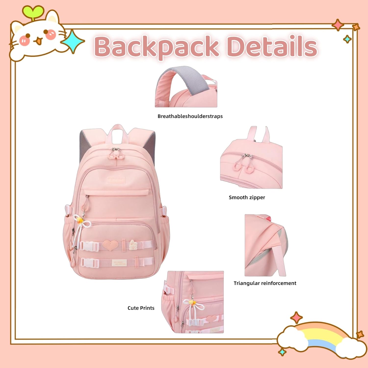 Girls Rolling Backpack Wheeled Backpack for Boys Trolley School Bags Kids Luggage Roller Backpack with 6 Wheels - Image 3
