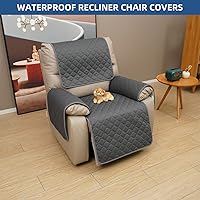 Vista 7 de Eismodra Fundas impermeables para sillas reclinables, cojines de asiento reclinables, funda de sofá antideslizante para perros y mascotas, protector