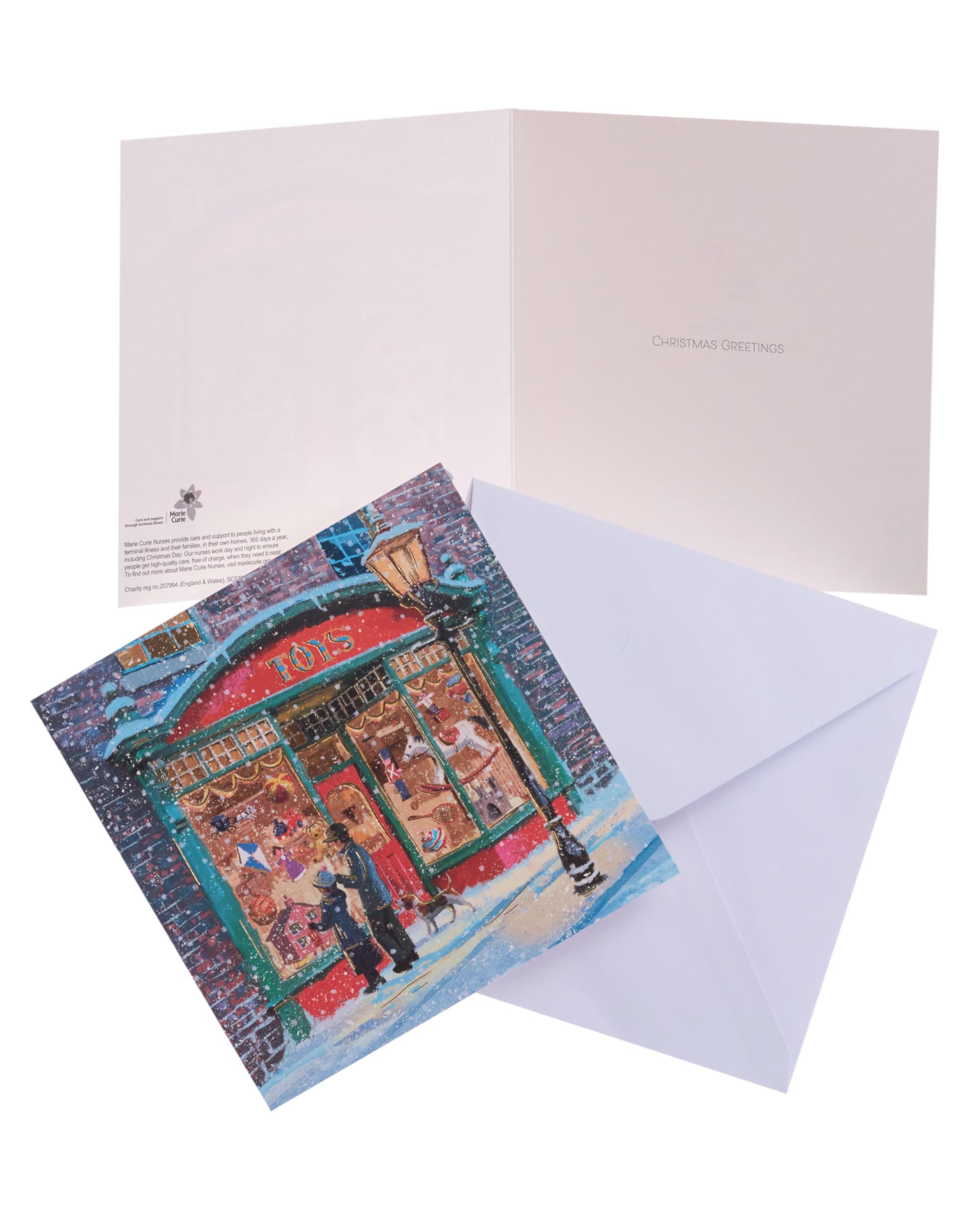 UK Greetings Multipack of 8 Christmas Cards for Him/Her/Friend - Toy Shop Design, 5 x 5 inch - Image 3