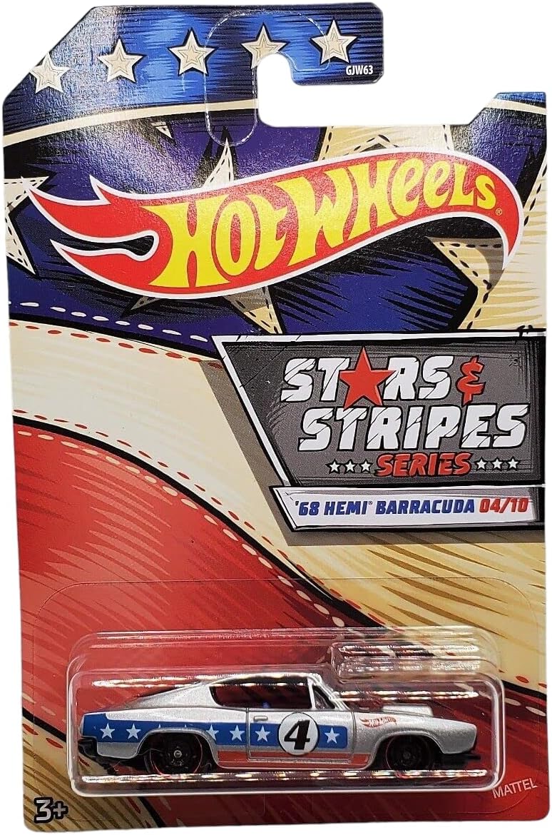 Hot Wheels American Stars & Stripes Bundle – 8 Patriotic Die‑Cast Cars, Red‑White‑Blue Decor, 1:64 Scale, Ages 3+ (Pack of 8)