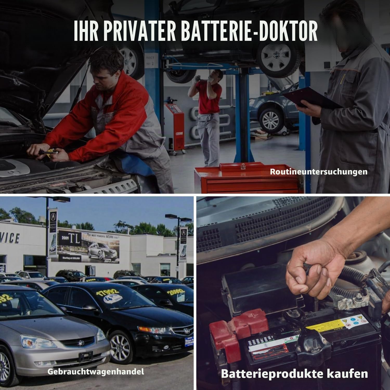 Autobatterie-Tester 6V 12V, KONNWEI KW218 Batteriespannungs-Tester 100-2000 CCA Lichtmaschinen-Tester Auto Digitales Batterie-Analysegerät für Auto, Motorrad, Boot, Yacht