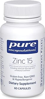 Pure Encapsulations Zinc 15 mg - Zinc Picolinate Supplement for Immune System Support, Growth & Development - for Wound Healing - 60 Capsules
