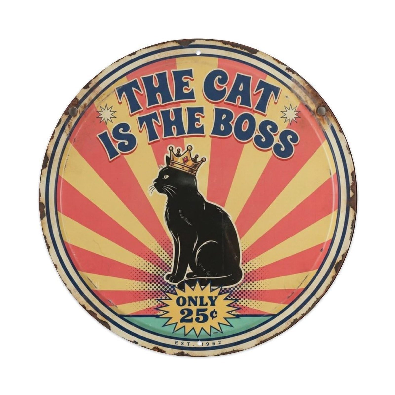 Cat Boss Metal Tin Sign Plaque