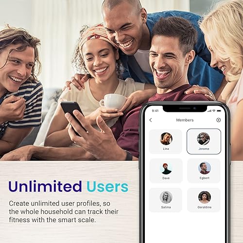 Miniatura 6 de Etekcity Báscula de grasa corporal recargable inteligente, báscula digital de baño para peso corporal y músculo, máquina de pesaje precisa para