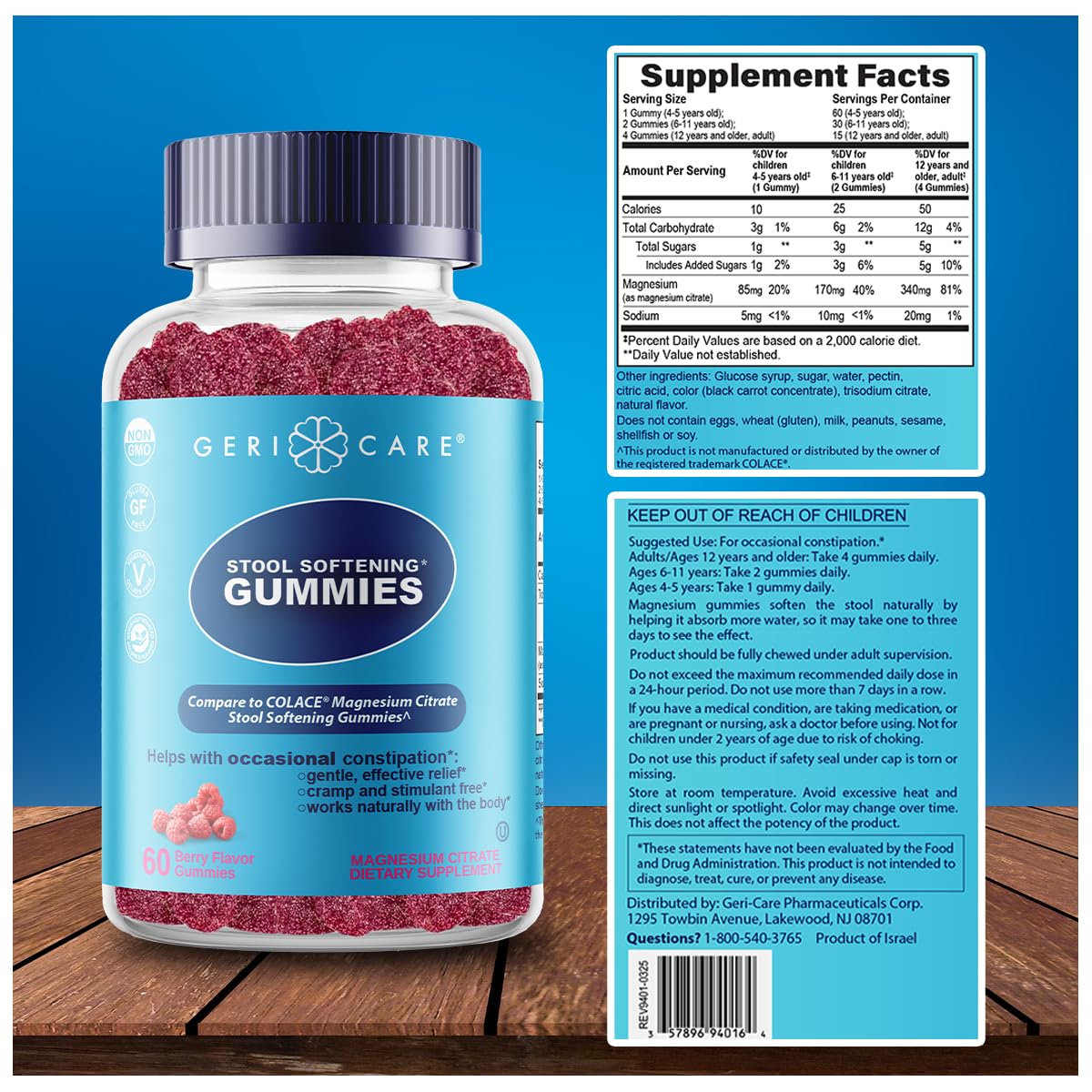 Amazon.com: GeriCare Stool Softener Gummies, Compare to Colace