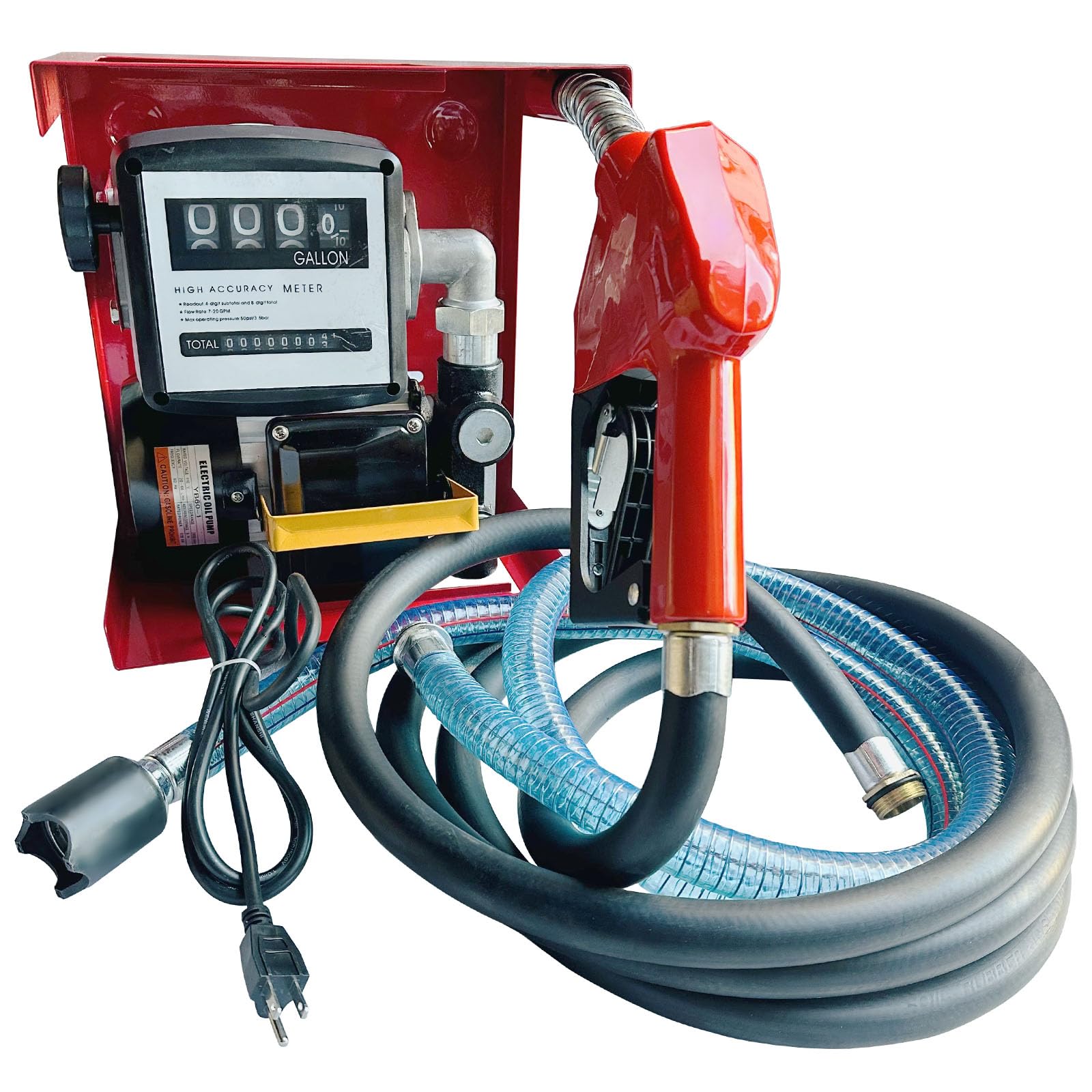 Kit de bomba de transferencia eléctrica diésel, 110 V, 550 W, bomba de transferencia de combustible eléctrica de 16 GPM con boquil