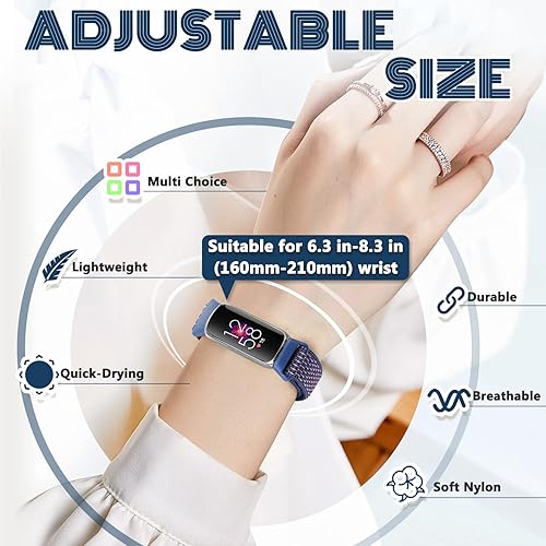 Miniatura 6 de Bcuckood Correas de nailon compatibles con Fitbit LuxeFitbit Luxe Edición especial para mujeres y hombres, correa deportiva de nailon ajustable,