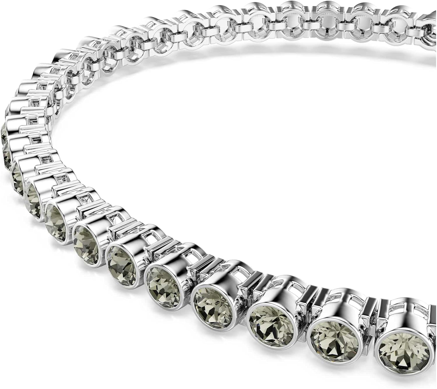 Swarovski Imber Emily Tennis bracelet, Round cut, Black, Rhodium finish - Image 4