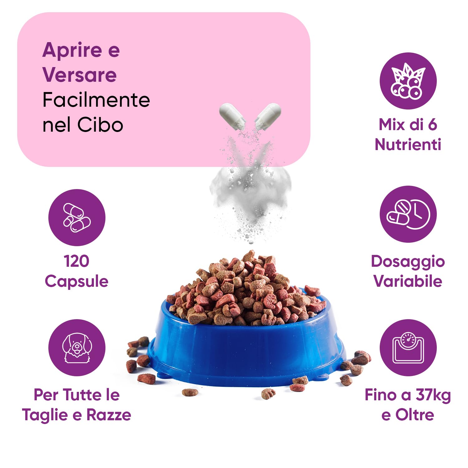 Urinary Cane con D Mannosio, Astragalo, Altea, Ortica, Liquirizia, Mirtillo Rosso Vie Urinarie, Integratori per Cani Anziani e Giovani, 120 Comode Capsule Apri & Versa, per Tutte le Razze e Taglie