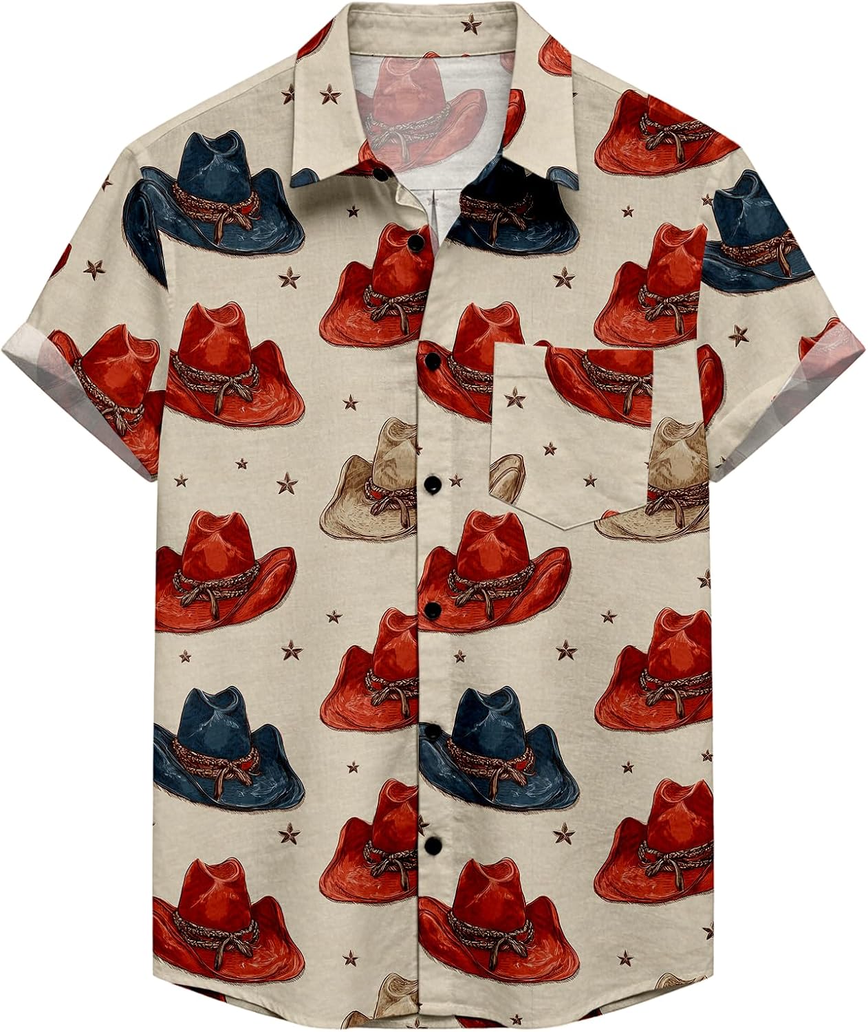 Mens Hawaiian Short Sleeve Shirts Summer Beach Vacation Palm Tree Print Breathable ...