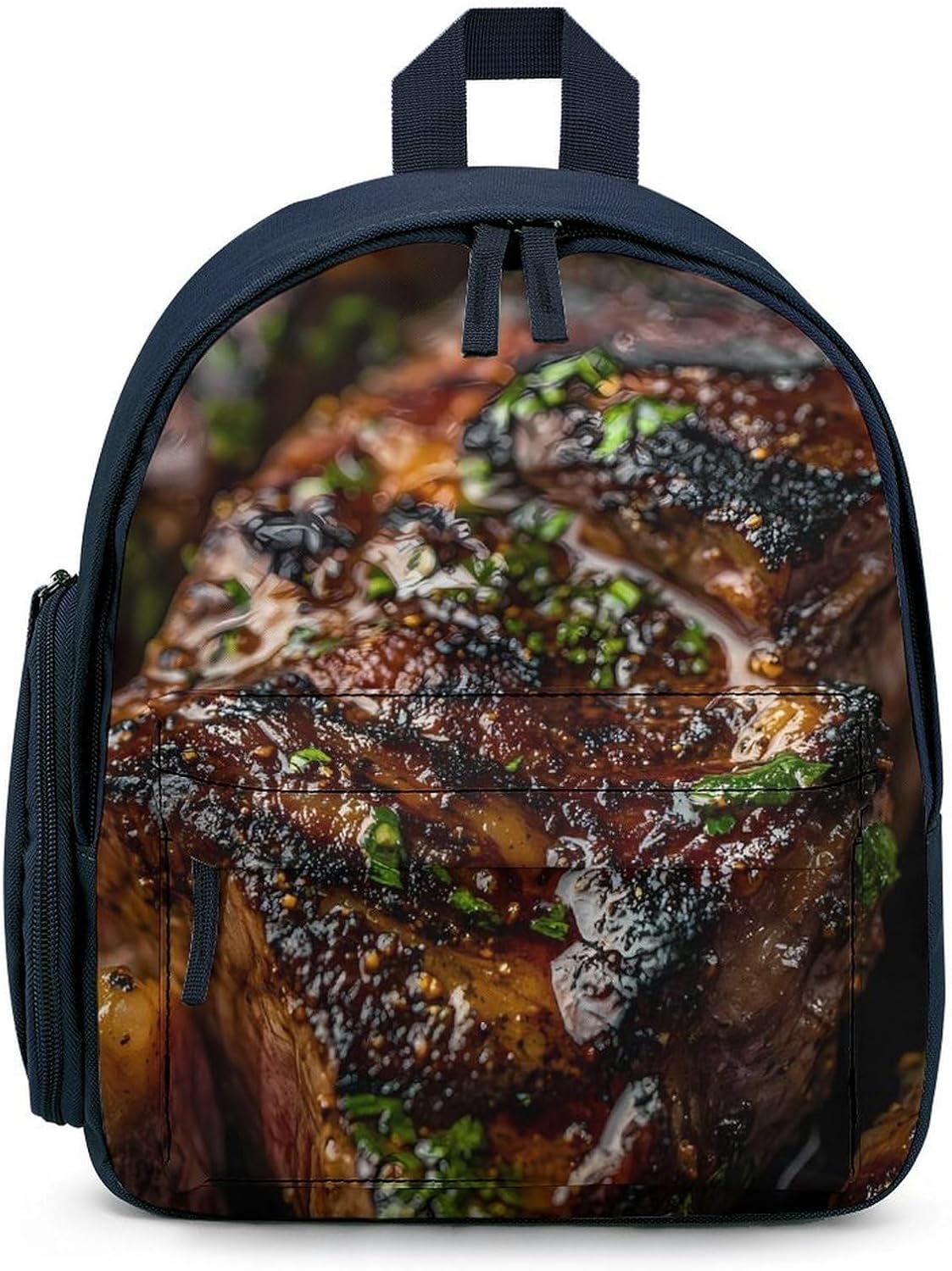 Beef Steak Mini Backpack Lightweight Shoulder Bag Purse Small Backpacks Daypack for Men Women