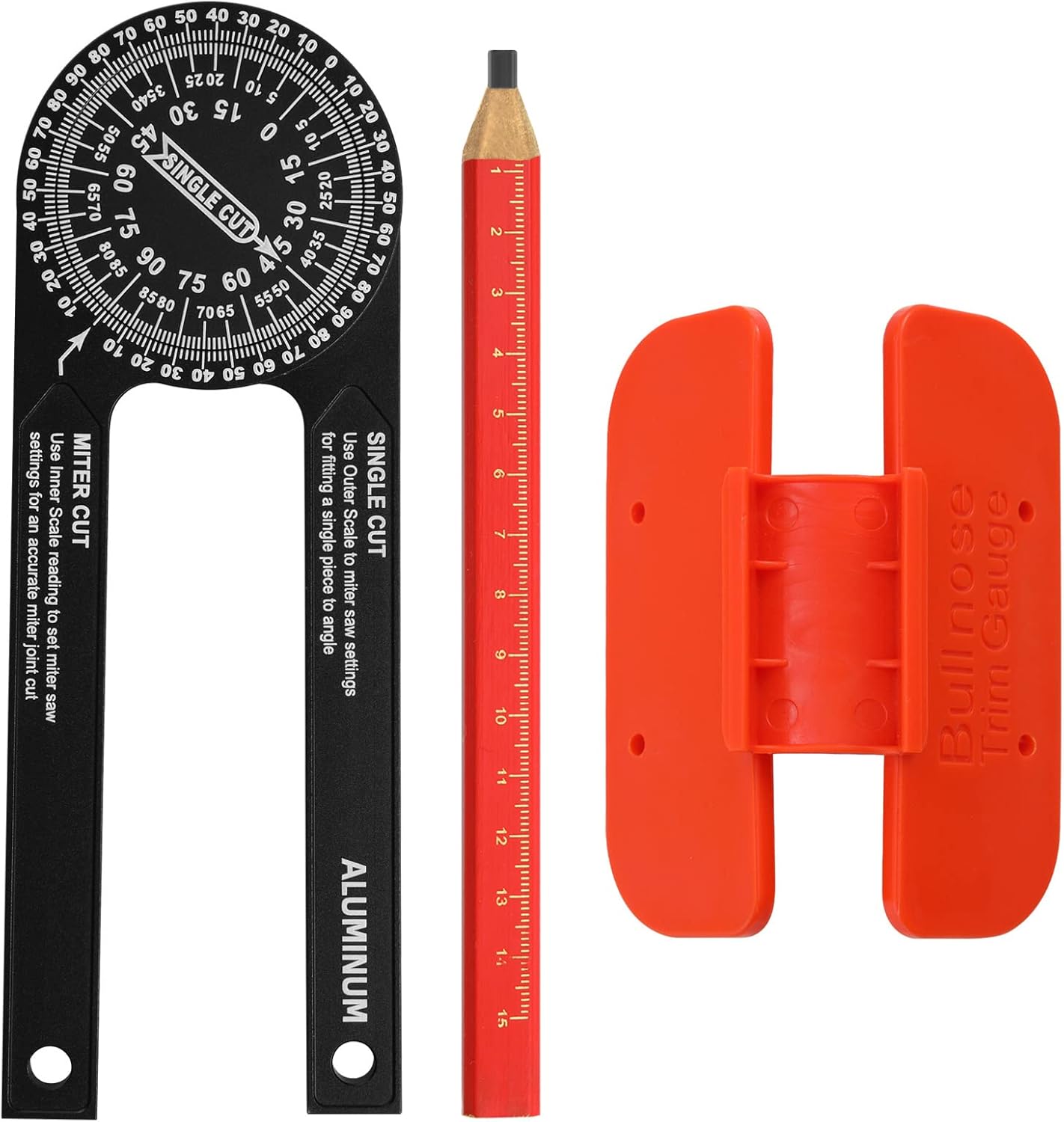 Koolertron Miter Saw Protractor,Inside Outside Corner Aluminum Angle Finder with Bullnose