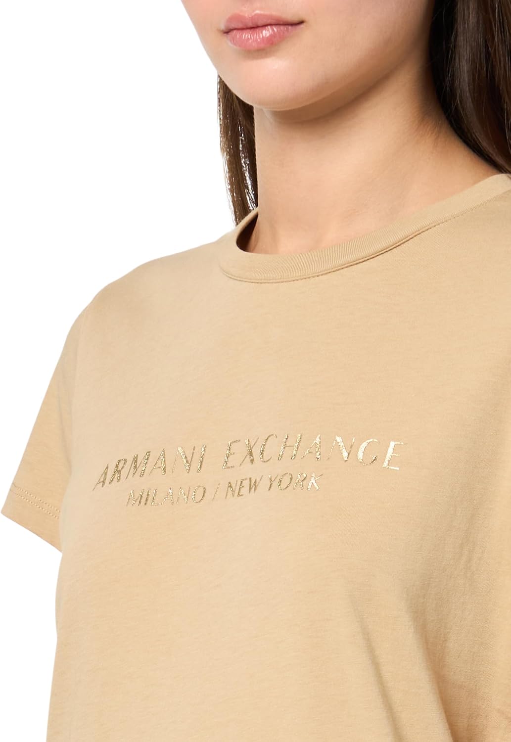 Armani Exchange Womens Milano New York Crew Neck Tee - Image 3