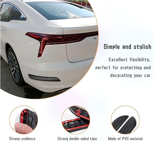 Miniatura 4 de 2 tiras antiarañazos para parachoques de automóvil, protector de parachoques de esquina delantera y trasera, parachoques de goma anticolisión, borde