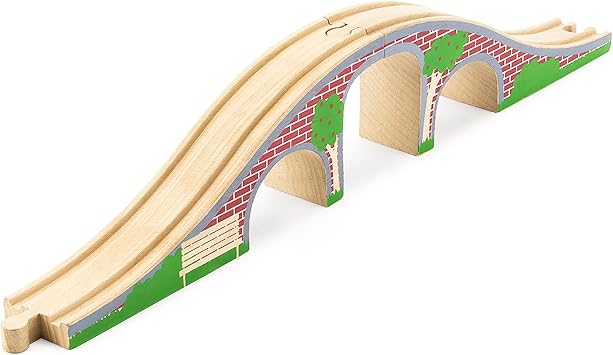 Conductor Carl Wood Train Track Expansion Packs| Compatible with Most Train Tracks| Brick Bridge -1 Count Pack of 2