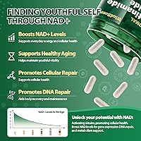 Vista 4 de Suplemento liposomal NAD+ con ribósido de nicotinamida y resveratrol - Suplemento NAD para mujeres y hombres - Energía celular, salud mitocondrial