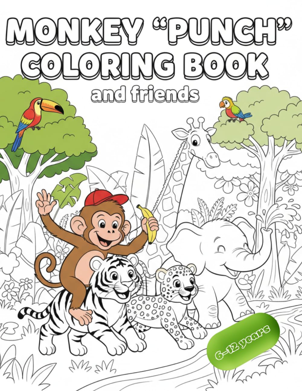 Monkey Punch Active Coloring Book for Kids: 40 Coloring Pages | Fun Monkey Adventures | Animal Activity Coloring Book for Creativity and Relaxation