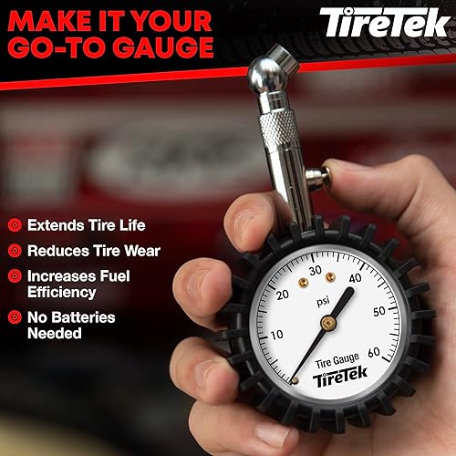 Miniatura 5 de Medidor de presión de neumáticos de 0 a 60 PSI  Calibre de neumáticos para automóvil SUV camión y motocicleta  Calibre de presión de aire resistente