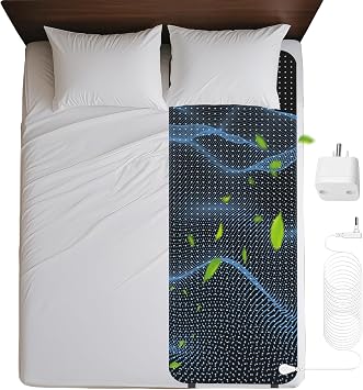 Grounding Mat for Bed, Grounding Mattress Cover Pad for Improve Sleep, Conductive Carbon Leatherette Earth Mat Grounding Pad 27 * 78inch