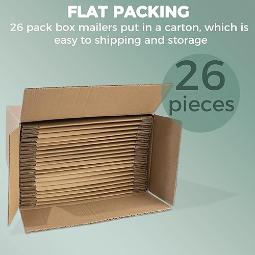 Miniatura 6 de Golden State Art, Cajas de envío de 6 x 4 x 2 pulgadas, paquete de 26 cajas de cartón corrugado marrón para enviar por correo, embalaje de literatura