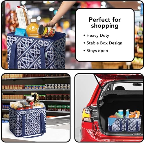 Miniatura 9 de BagGroup Bolsas de comestibles reutilizables o bolsas de compras - Bolsas de compras plegables con parte inferior y asas reforzadas - Bolsas de