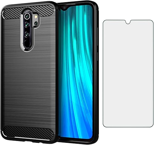 Asuwish Funda de teléfono para Xiaomi Redmi Note 8 Pro con protector de pantalla de vidrio templado y accesorios para celulares, silicona TPU suave