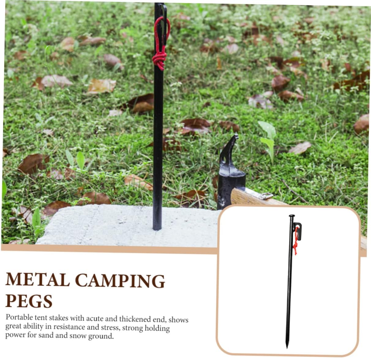 CHILDWEET 10pcs Heavy Duty Metal Tent Pegs 30cm Black Tent Stakes with Storage Bag for Outdoor Camping and Hiking Ground Anchors