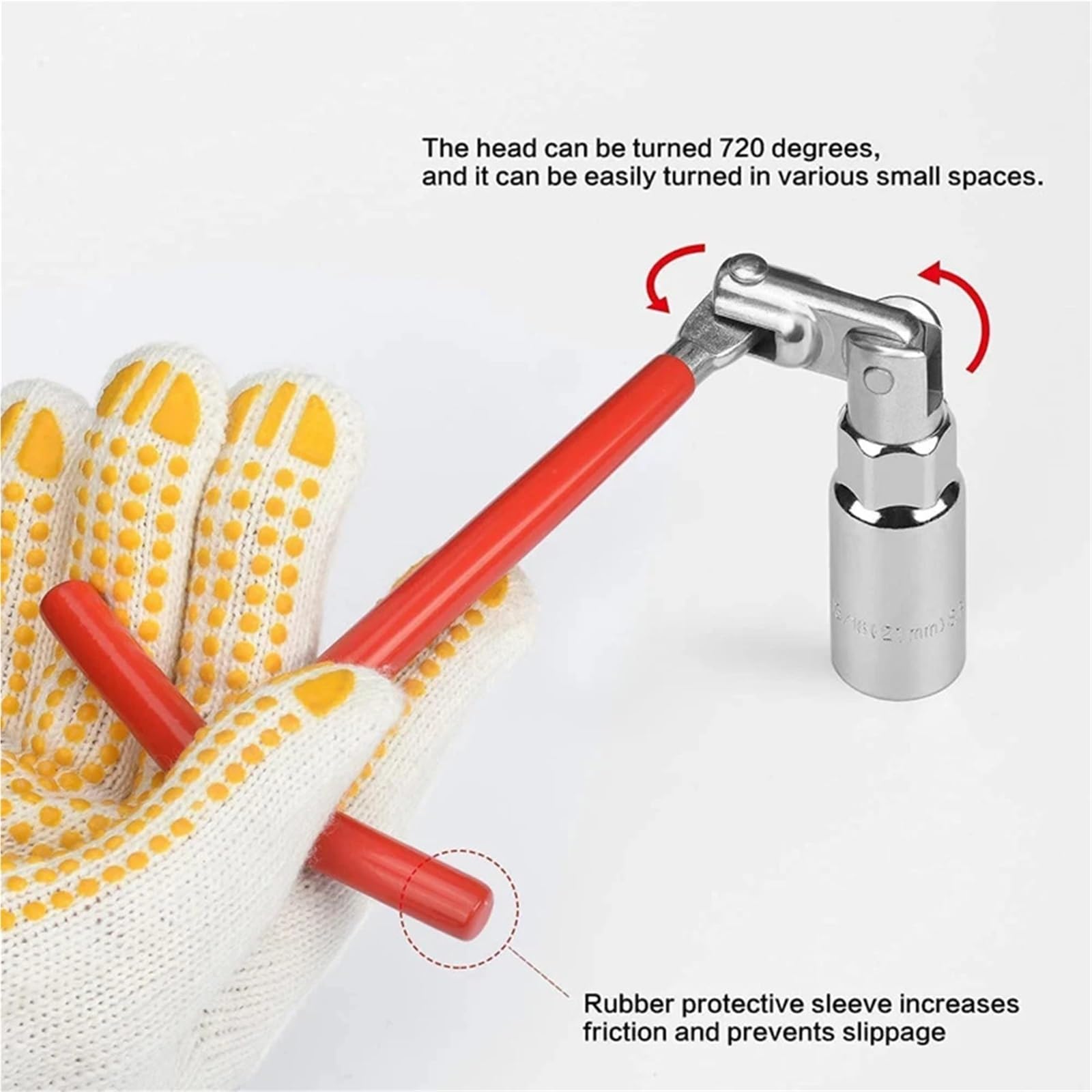Llave De BujíA En T Kit de Herramientas reparación Motocicletas y Coches 3 en 1, Herramienta extracción bujías, Llave Tubo 16mm (5/8 ") 21mm (13/16"), con Mango T